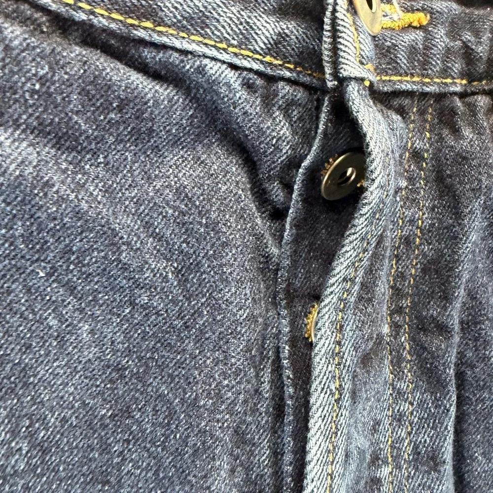 H&M &Denim Jeans Mens 33x32 Blue Cotton Tapered Slim Workwear Button-Fly Faded